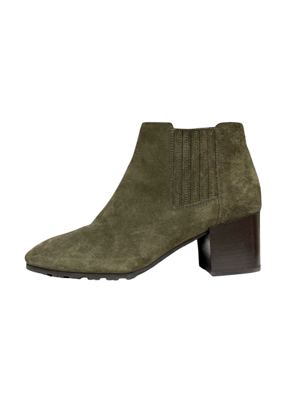 Aquatalia Charlotte Green Waterproof Suede
Square Toe Ankle Boots